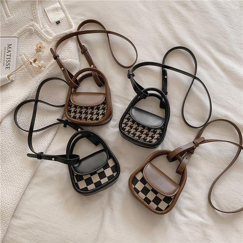 Plaid accessories bag mini children's small bag foreign style crossbody bag
